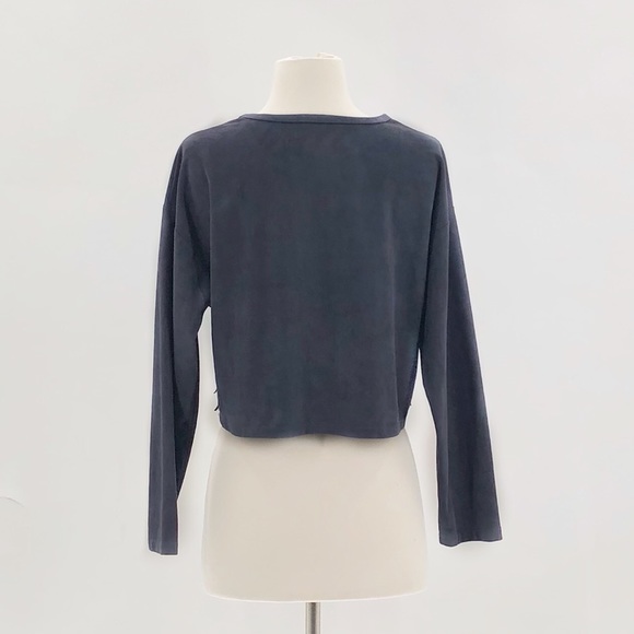 La Reine Faux Suede Fringe Crop Top w/ Stud Detail - Picture 2 of 3